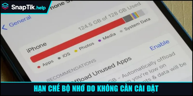 Hạn chế bộ nhớ do không cần cài đặt Hạn chế bộ nhớ do không cần cài đặt