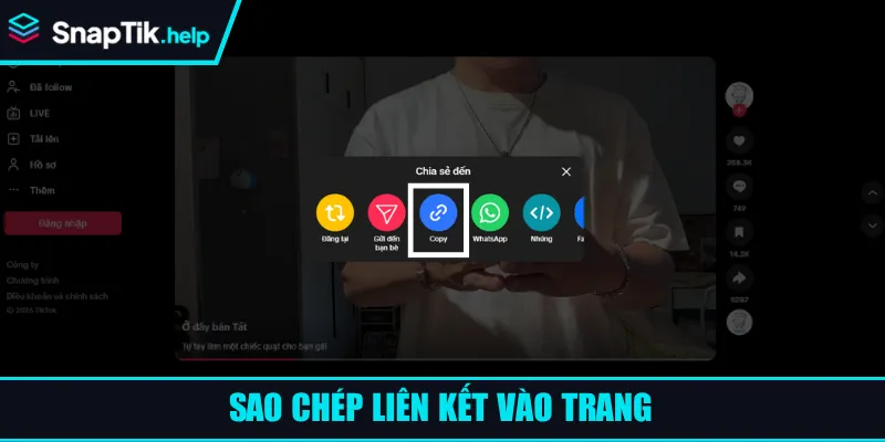 Sao chép liên kết vào trang Sao chép liên kết vào trang
