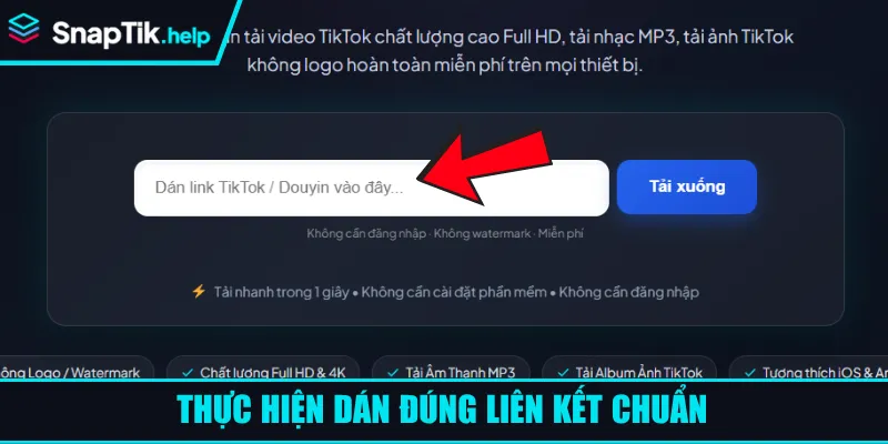 Thực hiện dán đúng liên kết chuẩn Thực hiện dán đúng liên kết chuẩn